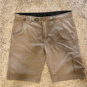 Prana Stretch Zion Shorts Tan/Brown. Sz. 36 and 12 in. Inseam. EUC.